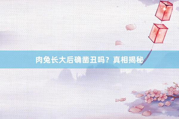 肉兔长大后确凿丑吗？真相揭秘