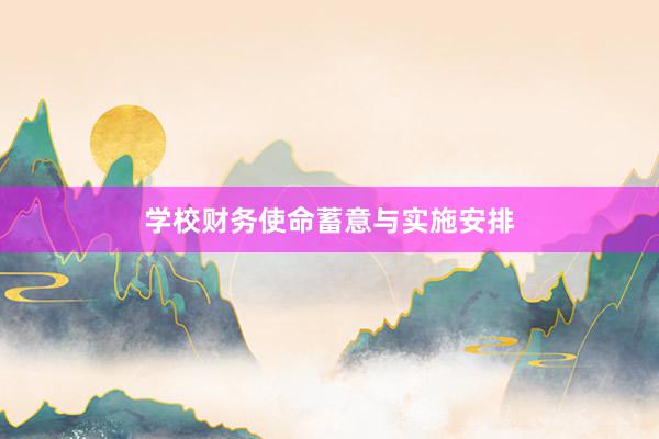 学校财务使命蓄意与实施安排